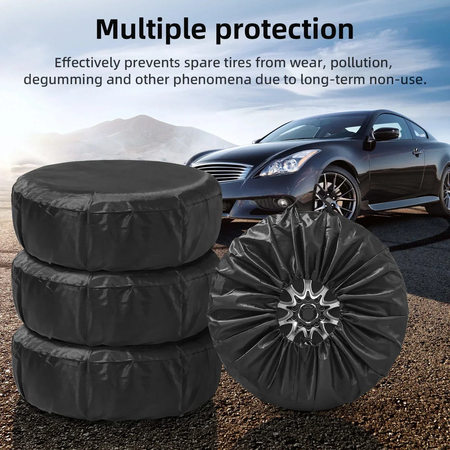 Car Spare Tire Cover Sunscreen Tire Bag Dustproof Protective Film Cloth Waterproof Spare Tire Wheel Bag Tyre Spare Storage Cover