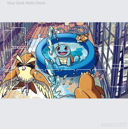 Diy Pokemon Playmat - Self Made New Gengar Dragonite Squirtle Charmander Bulbasaur Battle Card Mat Rubber Anti-slip Mouse Pad