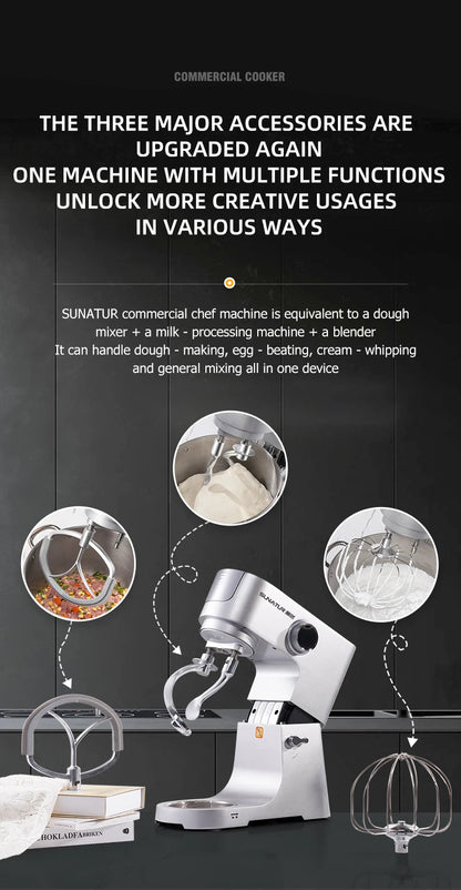 SUNATUR 16L Stand Mixer 2200w electric kitchen blender Commercial Food processor Large capacity Two kneading hooks dough mixer