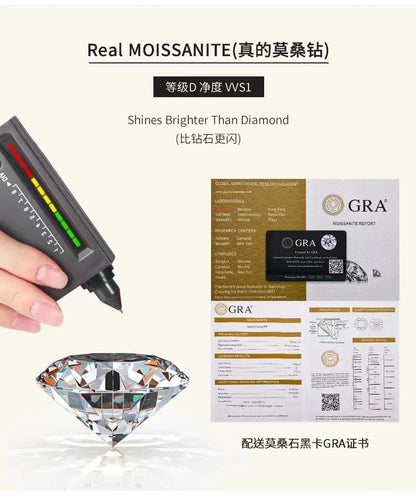 0.5CT 5MM Real Moissanite Hoop Earring with Certificate S925 Sterling Silver Luxury Sparkling Diamond Earrings For Women Jewelry