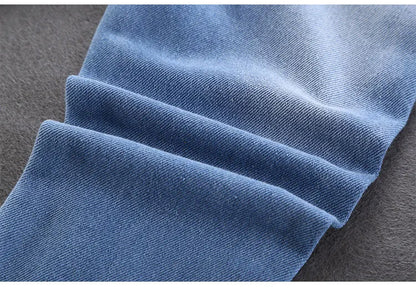Spring Autumn Children Jeans  Boys Cotton Print Splice Stretch Denim Pants Korean Teenage Trousers Wear Kids ClothingDenimRipped