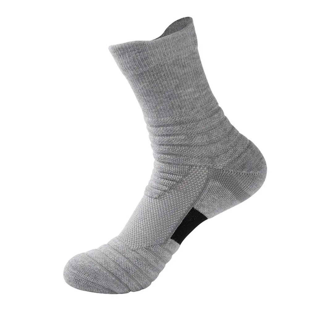 3 Pairs Men's Comfort Fit Cushion Performance Athletic Crew Socks For Outdoor Sports