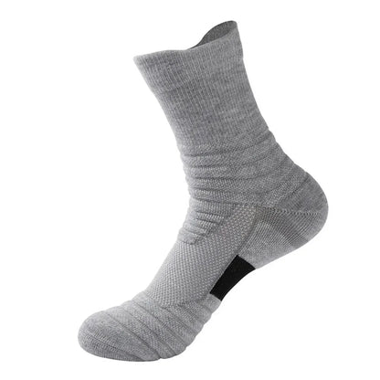 3 Pairs Men's Comfort Fit Cushion Performance Athletic Crew Socks For Outdoor Sports