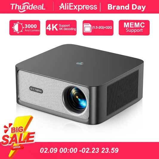 ThundeaL 3000Ansi 4K Full HD Projector TD98Pro 2G 32G Home Theater WiFi Android Portable Samrt TV Cinema TD98 Pro Beam Projector by PDG ibma