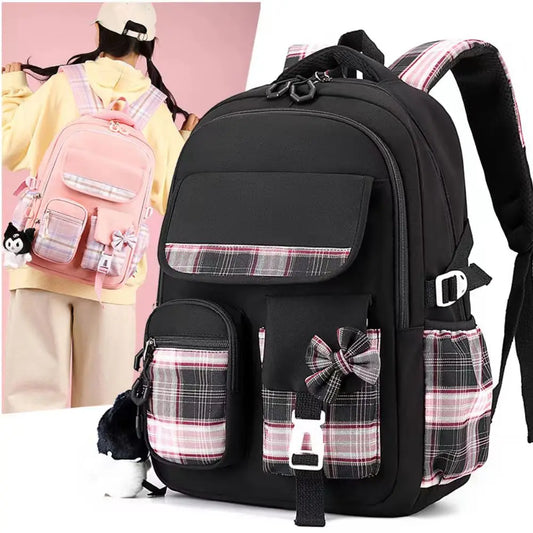 2025 New Student Backpack, Cartoon Cute Girl Backpack, Multi Pocket Lightweight Load Reduction Backpack by PDG ibma