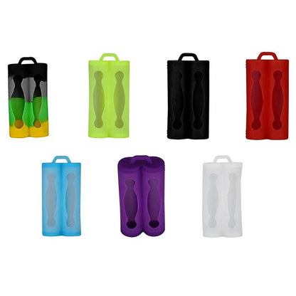 Double Battery Silicone Sleeve Cover Case For 18650 Battery Protective Bag Pouch Battery Storage Box Silicone Shockproof Case