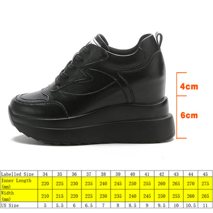 Fujin 10cm 4 inch Platform Wedge Sneakers Chunky Shoes Genuine Leather for Women Summer Shoes Autumn Walking Sneakers Fashion