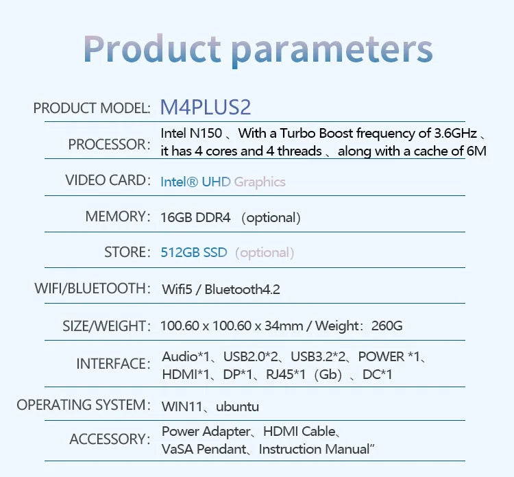 SOYO M4 PLUS2 Mini PC Intel Alder Lake N150 Windows 11 Pro Mini PC 16GB DDR4  512GB PCIe M.2 SSD WiFi 5 BT4.2 Desktop Computer