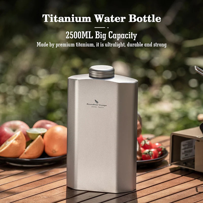 Boundless Voyage Titanium Water Bottle 2.5L/84.55oz Big Capacity Sports Flask Water Jug for Gym, Fitness, Camping Ti3004D