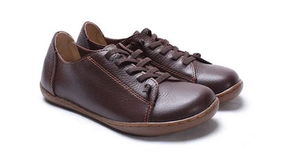 MVVJKE Women Shoes Flat 100% Authentic Leather Plain toe Lace up Ladies Shoes Flats Woman Moccasins Female Footwear