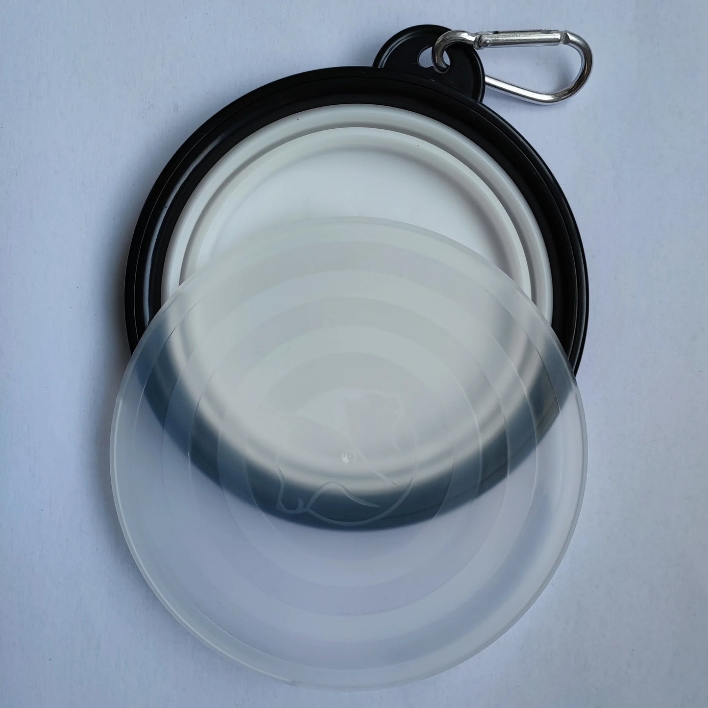 Pet Collapsible Black Frame Bowl Keychain Portable Travel Food Water Dish Dog Cat BPA Free Silicone Lightweight Pet Feeding Bowl