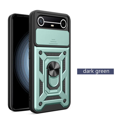 Slide Camera Cover for Tecno Spark Slim 4G Pova Slim 5G Case Ring Kickstand Holder Full Protective Shockproof Phone Capa Funda