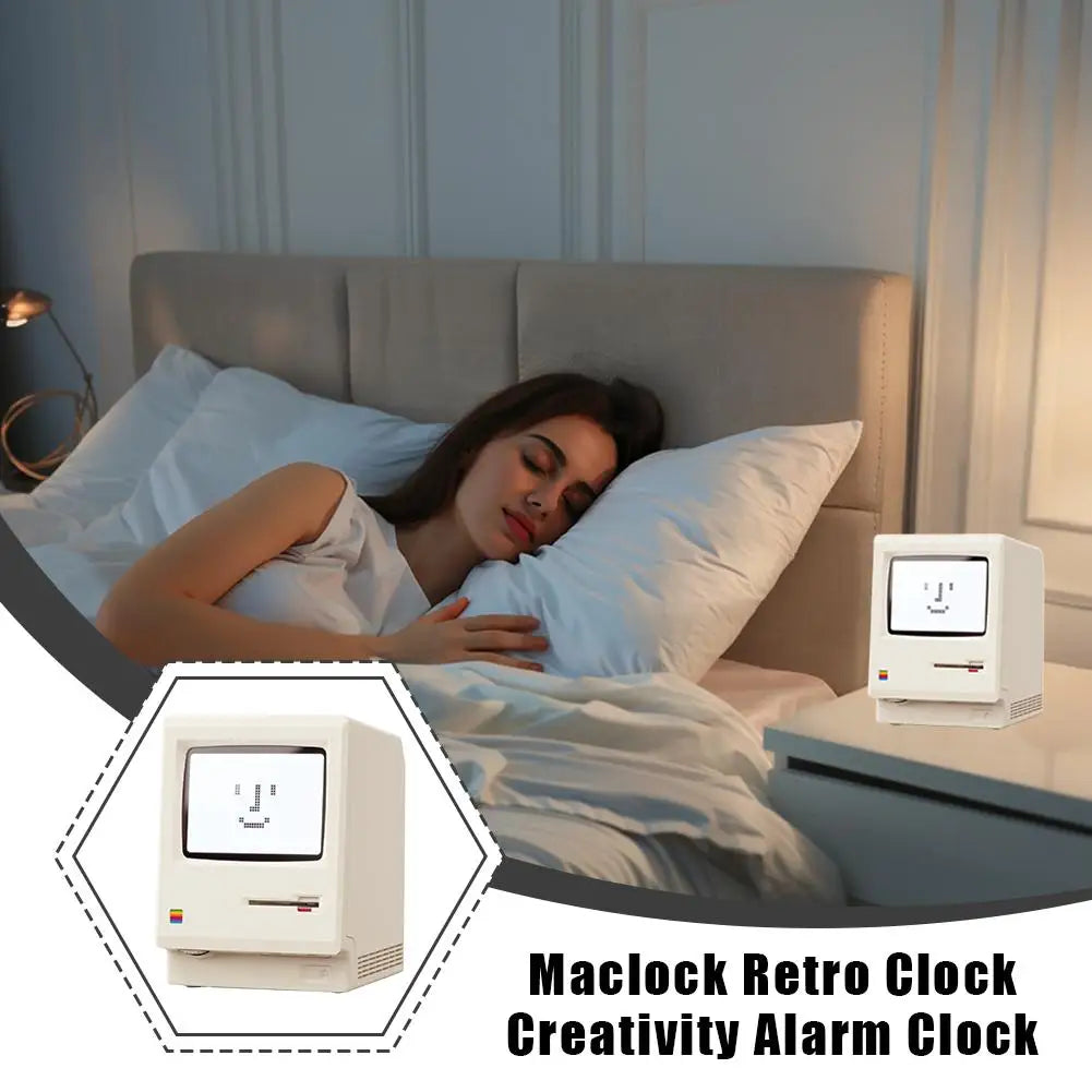 Desktop Digital Clock Retro Classic Design Beige Floppy Disk Decor Tech Gadget Gift For Men Women Office Desk Novelty Ornament
