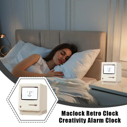Desktop Digital Clock Retro Classic Design Beige Floppy Disk Decor Tech Gadget Gift For Men Women Office Desk Novelty Ornament