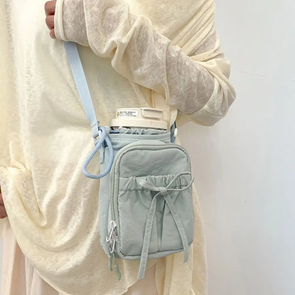 Bowknot Water Bottle Sling Bag Large Capacity Adjustable Gym Bottle Bag Waterproof Convenience Crossbody Sports Bottle Bag Gym