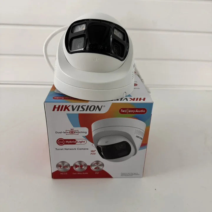 Original Hikvision DS-2CD1383G2P-LIUF/SL 8MP Dual Lens Stitched Wide Angle Smart Hybrid Light 180° Fixed Turret Network Camera