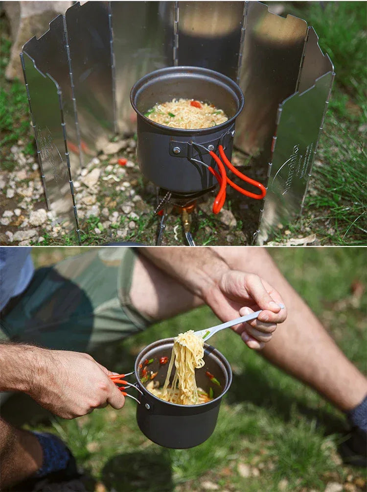 Naturehike Camping Cooking Set Outdoor Picnic Camping Pot Ultralight Portable Picnic Cookware 2-3 Person Hiking Non Stick Pots