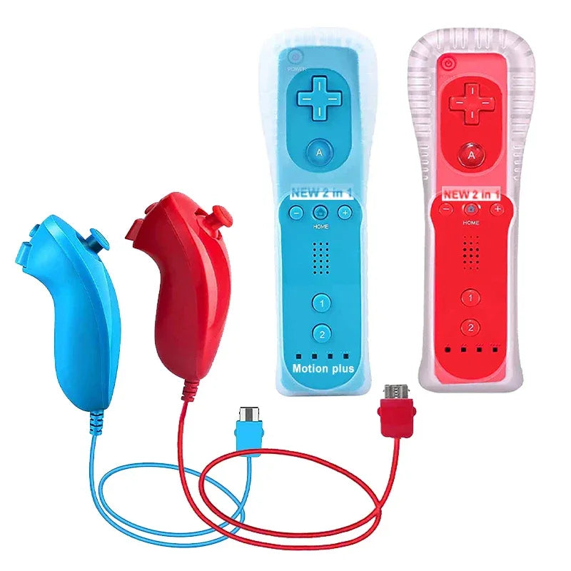 a Whole Set Remote Controller with Nunchuck Controller for  Wii Games Control for Wii Console Wireless Gamepad with Motion Plus