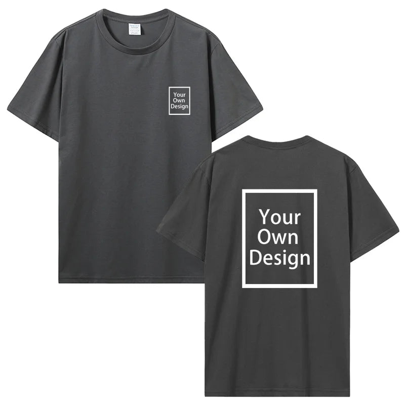Custom Cotton Customized Print Short Sleeve T Shirt Summer Tops Tees DIY Your Like Photo Or Logo Cotton T-shirt Men Clothing