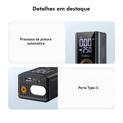 60W Wireless Portable Inflation Pump, 1800mAh Dual Battery, 5 Modes (Car/Bicycle/Motorcycle), LED, Auto Shut-Off, Type-C