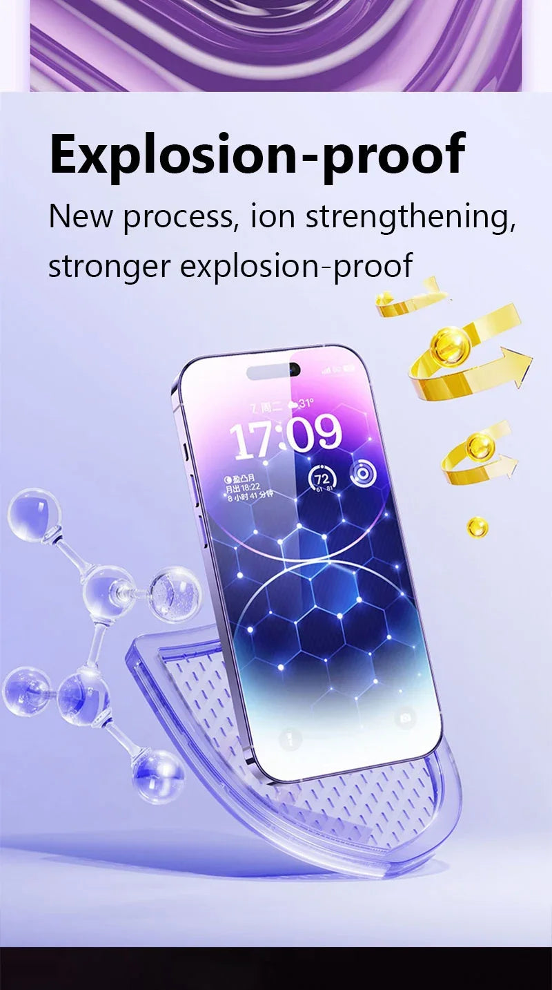 1-5Pcs HD Tempered Glass Screen Protector For iPhone 11 12 13 14 15 16 17 Pro Max 14 15 16 Plus 16 Air Glass Anti-Scratch Film