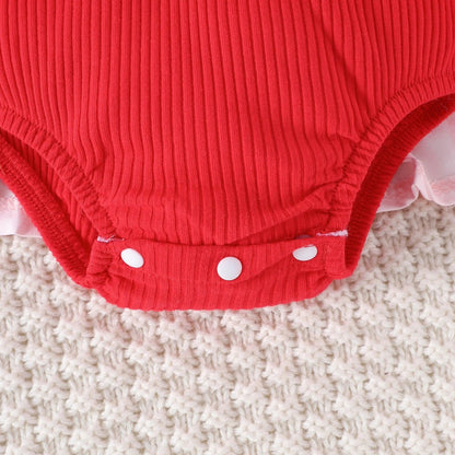 2PCS  Spring And Autumn New Style For Girls 0-1 Years Old Sweet And Comfortable Pit Strip Long-Sleeved False Straps Hat Dress