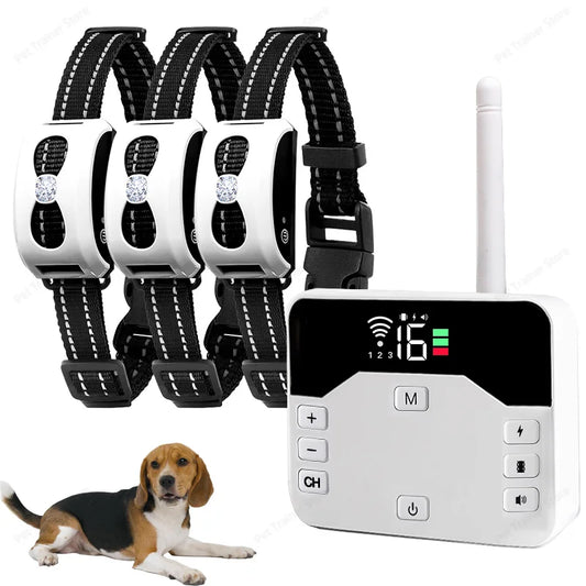 2 In 1 Electric Pet Wireless Fence Dog Training Collar Anti Runaway Up to 3 Dogs Outdoor Pet Containment Rechargeable System by PDG ibma