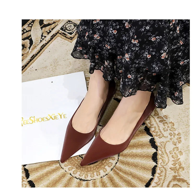 BIGTREE Shoes Women 4.5 Cm Heels Pointed Toe Woman Pumps Fashion Kitten Heels Large Size 34-43 Sexy Mid Heeled Female Shoes 2026