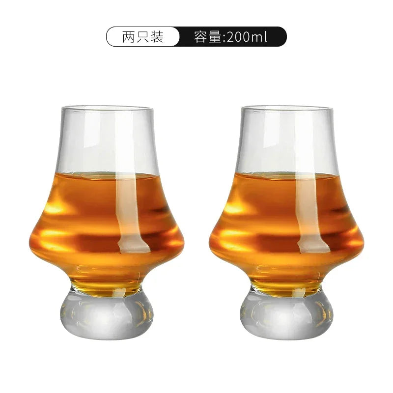 Crystal Whiskey Glass Handmade Tulip Design Big Belly Cognac Tasting Cup For Scotch Bourbon Barware Home Bar Gift Set