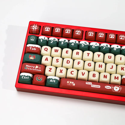 KBDiy Christmas Carnival Keycap Gift KOA Profile Sublimation PBT ISO Keycaps For 60 Wooting Magnetic Mechanical Keyboard Gaming