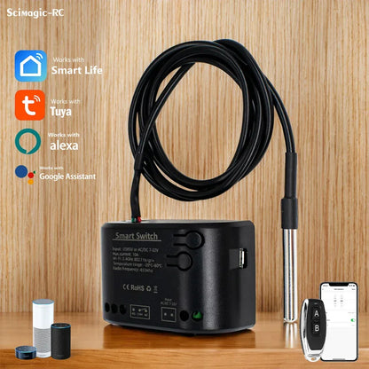 Dry Contact WIFI Tuya Smart Temperature Switch Controller Thermostat Sensor Passive Relay RF Receiver Work for Alexa Google Home