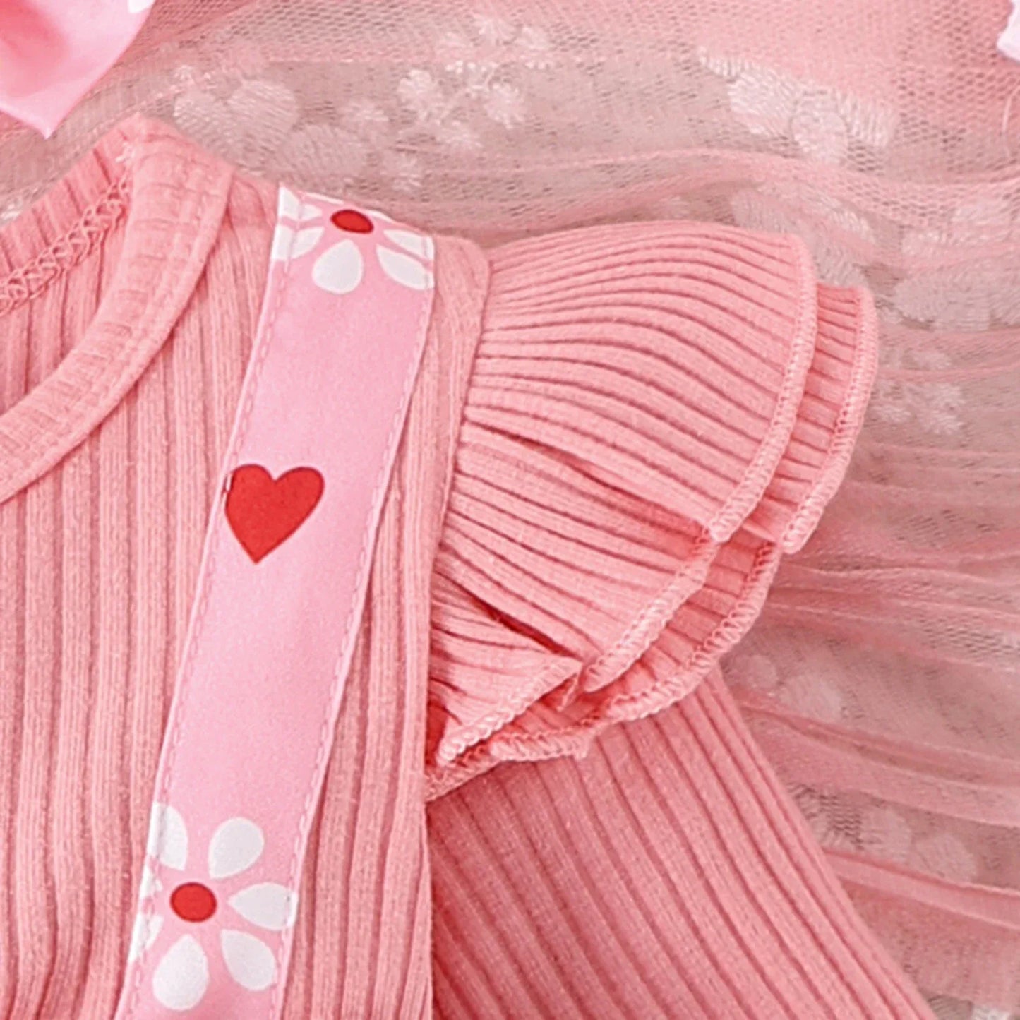 2PCS  Spring And Autumn New Style For Girls 0-1 Years Old Sweet And Comfortable Pit Strip Long-Sleeved False Straps Hat Dress