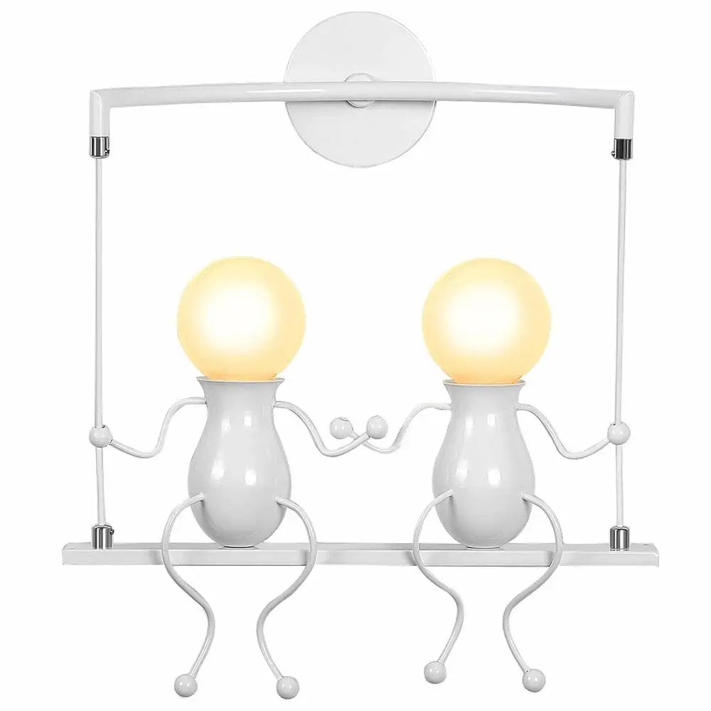 Humanoid Creative Wall Light Modern Simple Little Man Bedside Lamp Sconce Indoor Decor Hanging Lighting for Children Bedroom LED