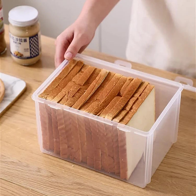 Bread Container Storage Box Kitchen Dispenser Bread Boxes Baking Bread Cake Containers Airtight Box Refrigerator Clear Kitchen