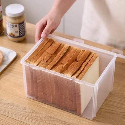 Bread Container Storage Box Kitchen Dispenser Bread Boxes Baking Bread Cake Containers Airtight Box Refrigerator Clear Kitchen