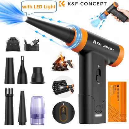 K&F CONCEPT Electric Air Duster Cordless Compressed Air Blower Suction for Computer,PC,Laptop Keyboard,Car,Camera Dust Cleaner