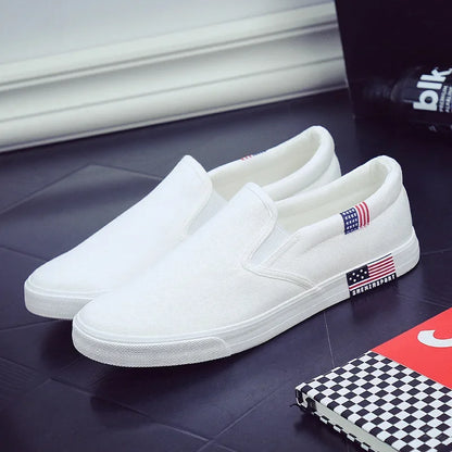 Men Casual Shoes Canvas Luxury 2025 Mens Loafers Breathable Slip on FlatsMale Vulcanized Shoes White Driving Shoes Plus Size 47