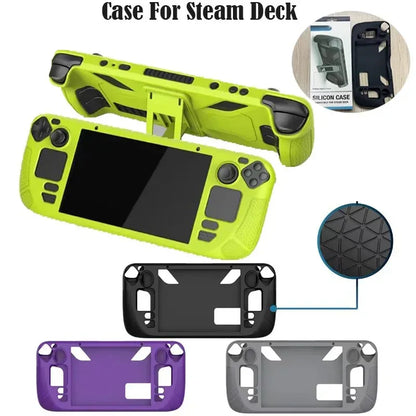Console Protector Case For Steam Deck Host Anti-Slip Soft Shell Protective Case With Holder Stand For Steam Deck Game Console