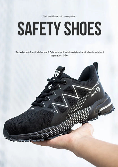 Oulylan Puncture Proof Work Safety Boots Man Breathable Work Shoes Male Men's Fashion Safety Shoes  Steel Toe Sneakers