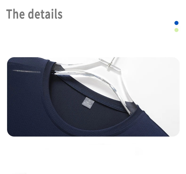 Summer Mesh Sports T-Shirt Men Quick-Drying Breathable Loose Ice Silk Short Sleeves Men Jogging Hiking Round Neck Sports T-shirt