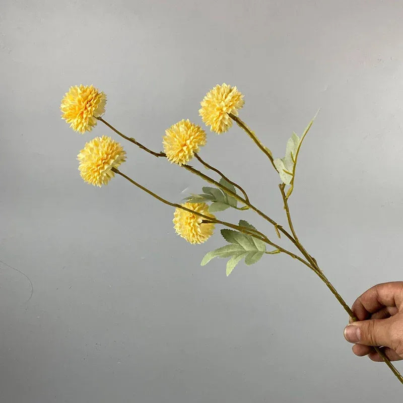 5 Head Dandelion Artificial Flowers Wedding Decoration Fake Flowers Small Thorn Ball DIY Home Decor Bouquet Valentine's Day Gift