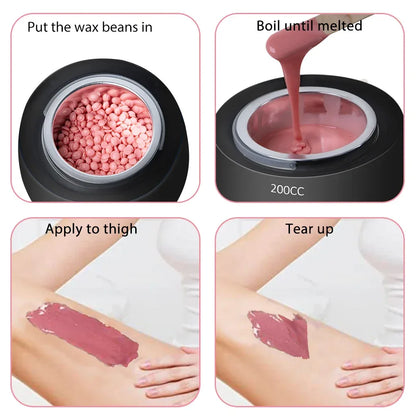 200CC Wax Heater Warmer Hair Removal Machine For Hand Foot Body SPA Epilator Paraffin Wax Pot +Wax Beans + Wood Sticks