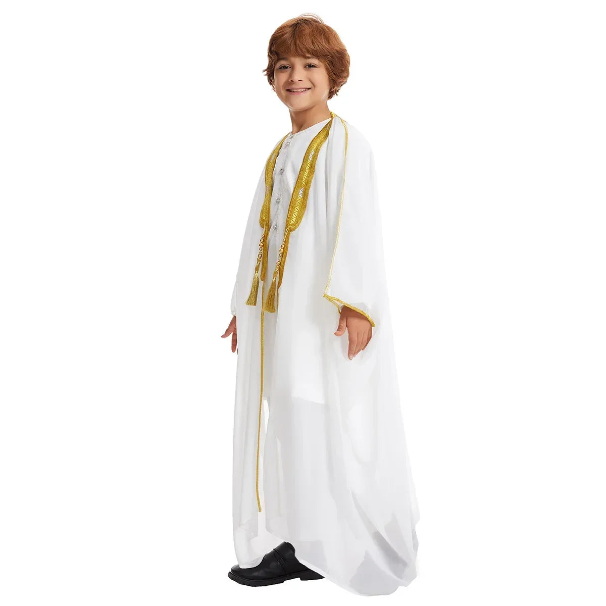 Muslim Saudi Arabian Boy Abaya Children Praying Islamic Clothing Kimono Middle Eastern Teen Dress Dubai New Fashion Classic