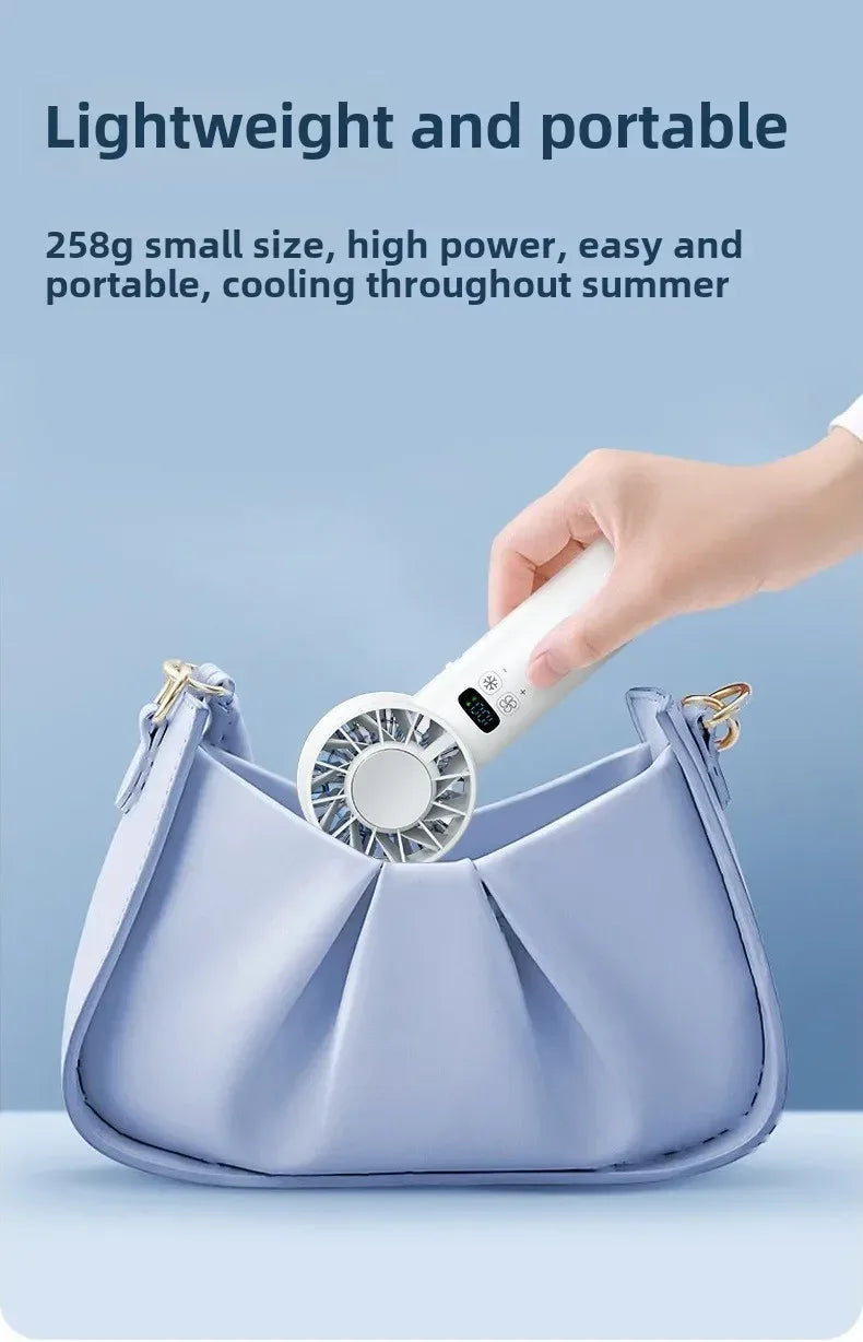 Xiaomi 5200mah Handheld Fan Electric Hand Fans Ice Compress High-speed Cooling USB Rechargeable Portable LED Digital Display