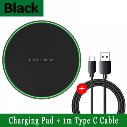 50W Wireless Charger Pad For IPhone 16 15 14 13 12 Pro XS Max 8 Upgrade Fast Wireless Charging Station For Samsung Xiaomi Huawei