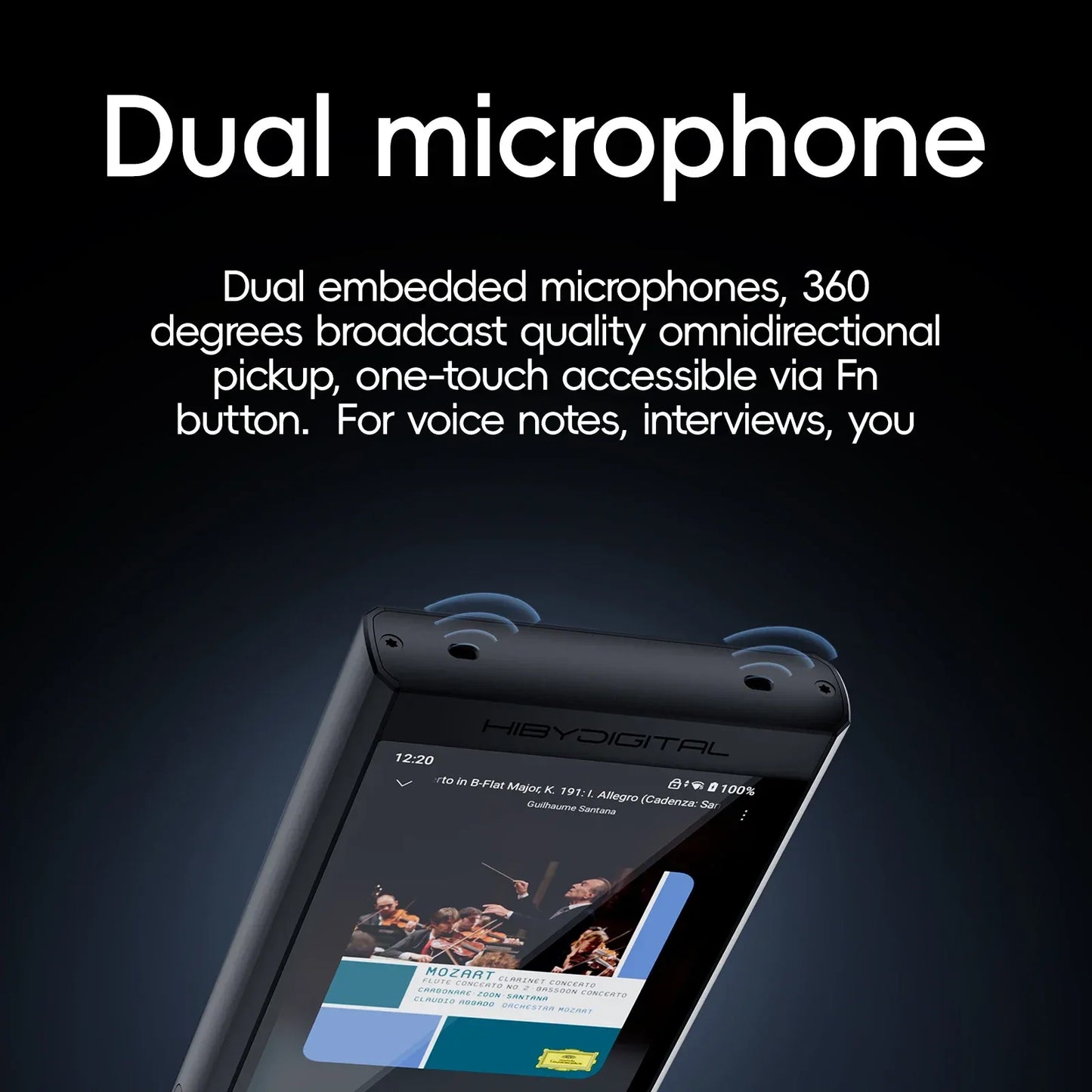 HiBy Digital M300 Android 13 Music Player MP3 HiFi Audio Bluetooth WiFi DSD256 FM Radio Dual Mic Built-in Speaker IPS 29hr 128GB
