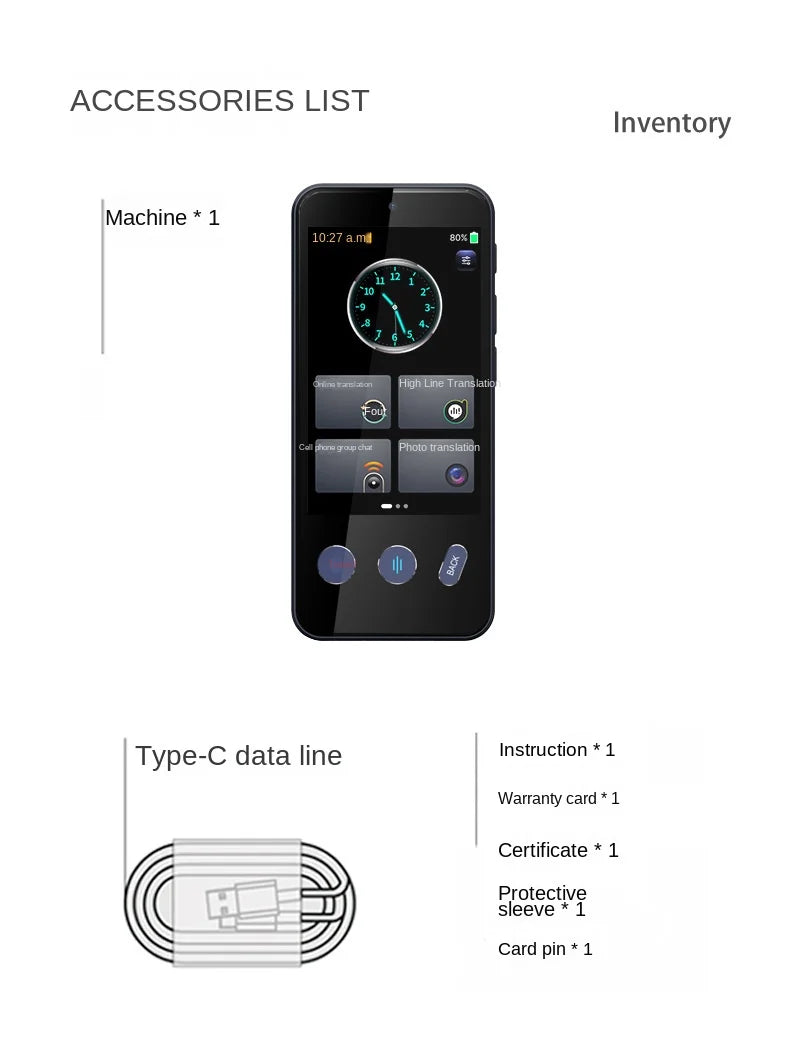 Smart Translator Z9 Global Languages Voice Intelligent Online Translation Machine Speech Translate Device Support 4G SIM Card