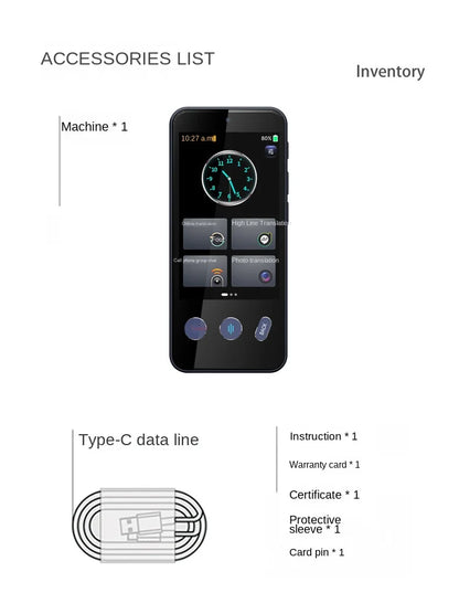 Smart Translator Z9 Global Languages Voice Intelligent Online Translation Machine Speech Translate Device Support 4G SIM Card