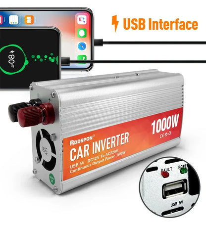 Car Inverter 12V 220V 200W-1000W AC Power Converter With 5V USB Sine Wave Car Inverter Charger Conversion Equipment