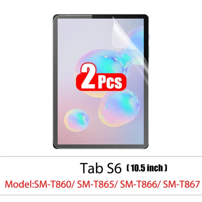 2pcs Pet Screen Protector For Samsung Galaxy Tab S7 Fe S9 Fe A9 Plus S6 Lite S7 S8 S9 A8 Plus Protective Clear Film No Glass